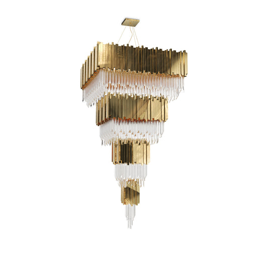 Gold Empire Square Chandelier