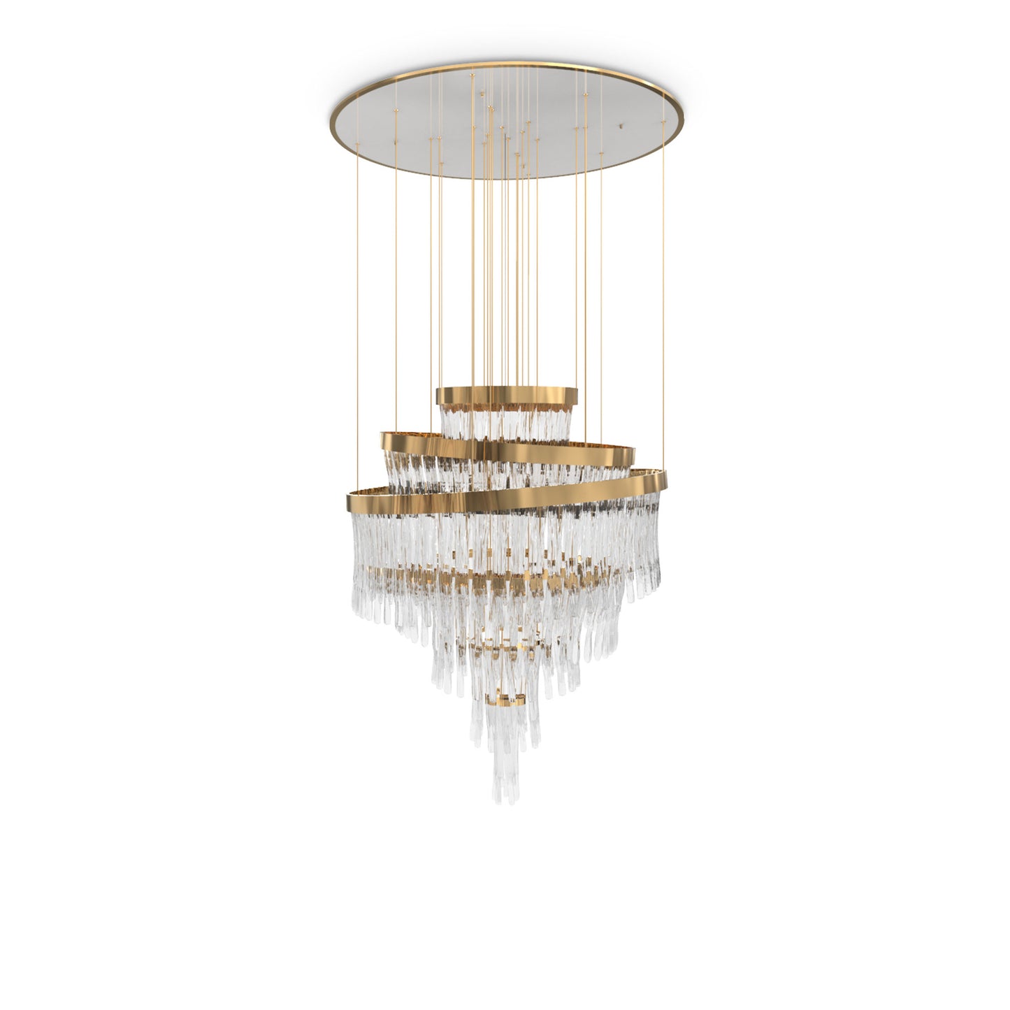 Babel Chandelier with Gold Accents