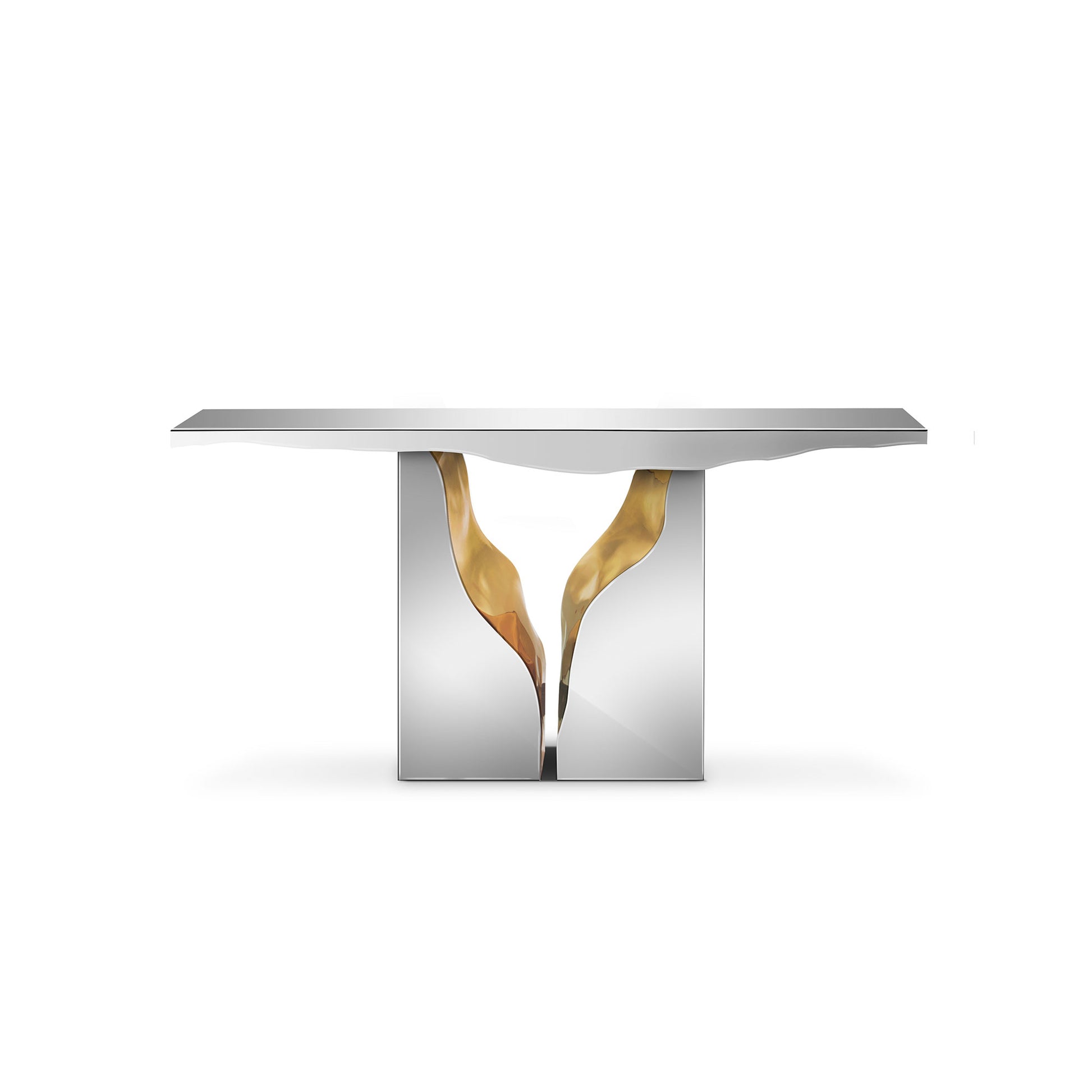 White and Gold Lapiaz Console