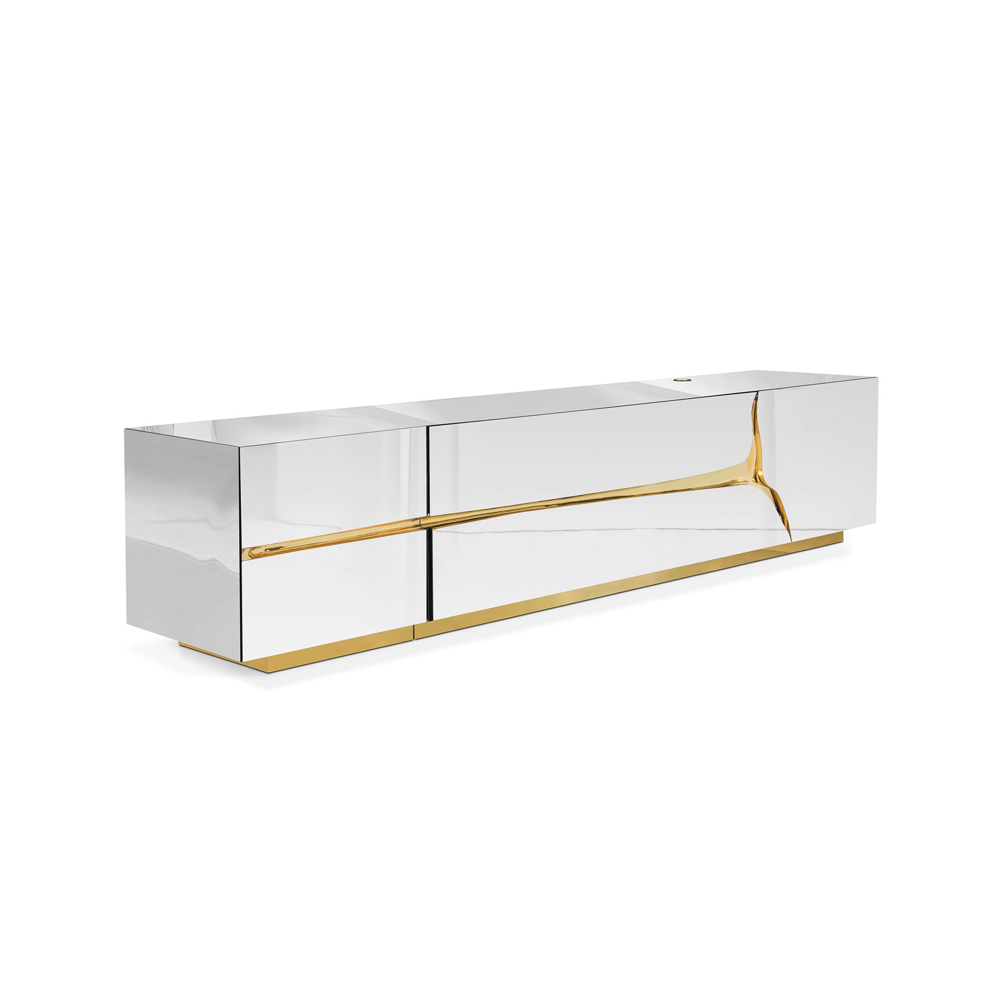 White and Gold Lapiaz TV Cabinet Sideboard