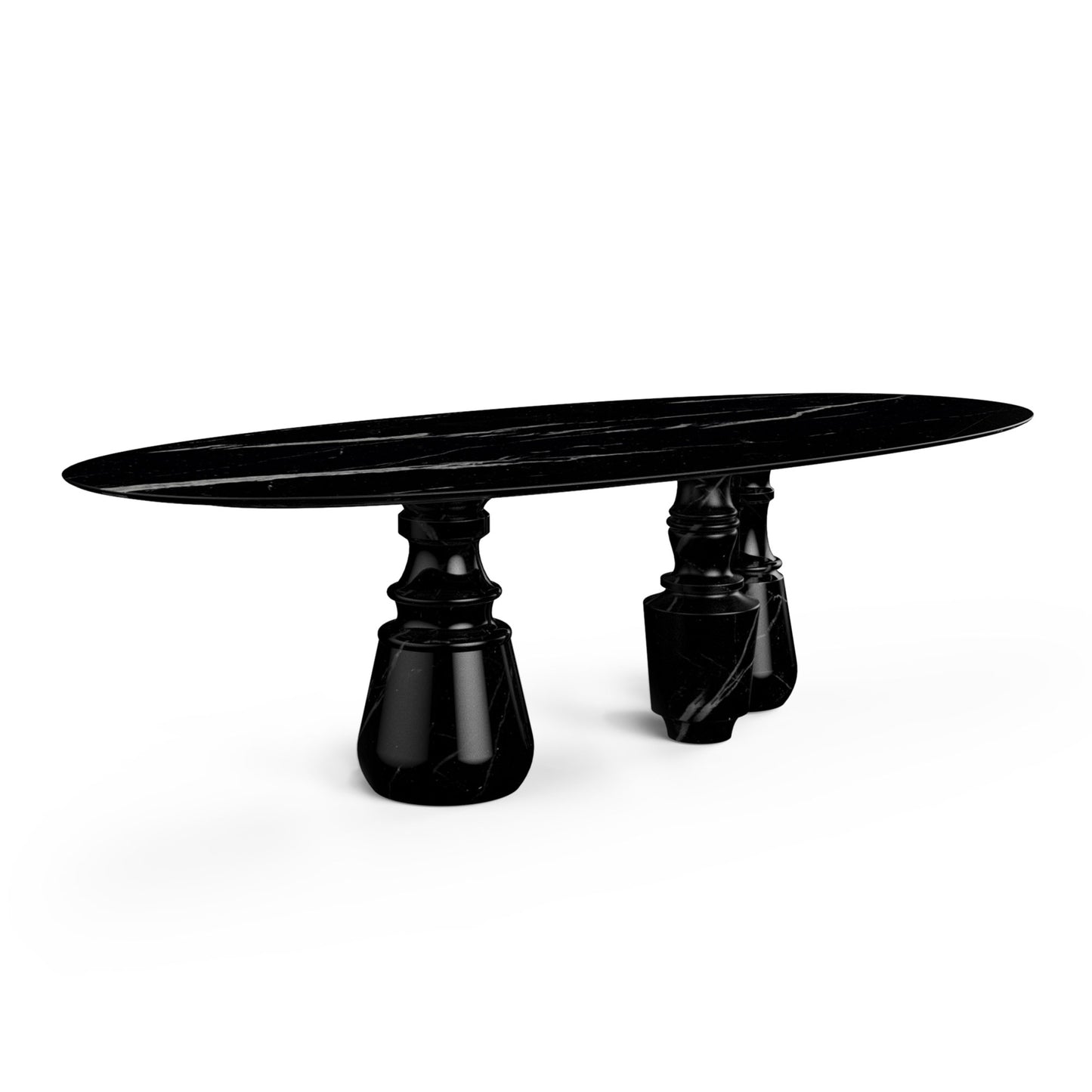 Black Marble Pietra Oval XL Dinning Table